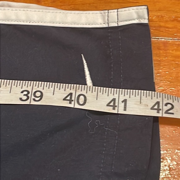 Large Nike navy blue white side stripe pockets split side athletic track pants - Picture 16 of 16